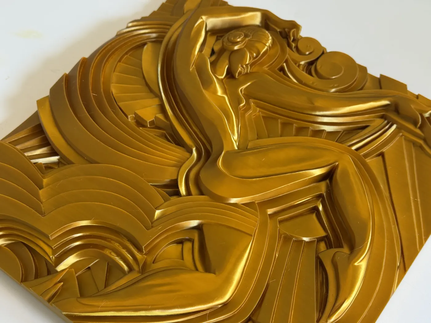 Metallic gold decorative 3D print