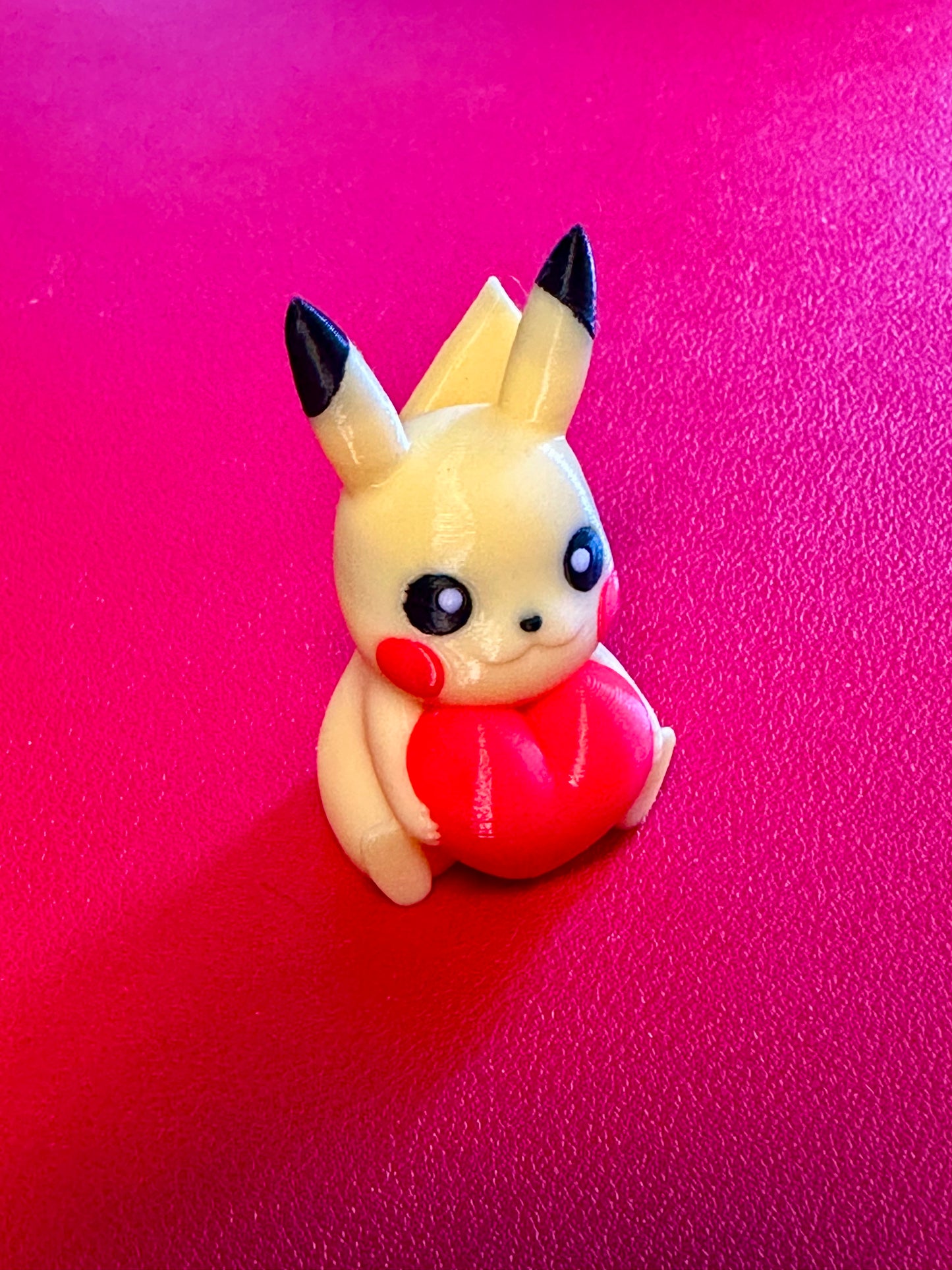 Multi-Color 3D Printed Pikachu with Heart – Vibrant Collectible Figure